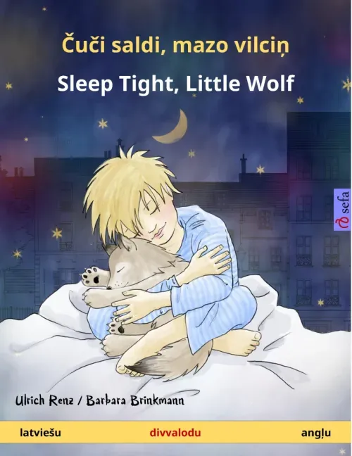 Cuci saldi mazo vilcin  Sleep Tight Little Wolf latviešu  anglu