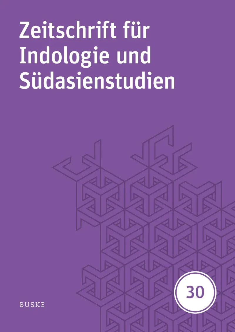 Zeitschrift fur Indologie und Sudasienstudien Band 30 2013