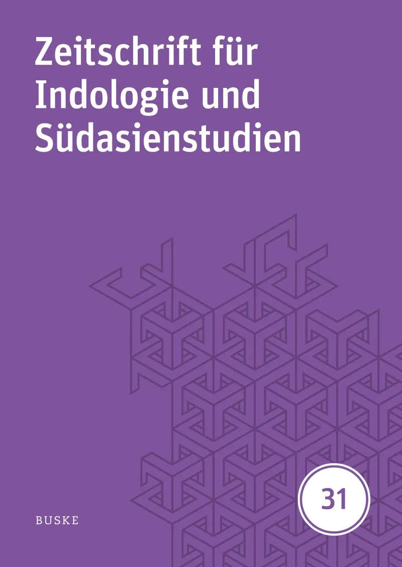 Zeitschrift fur Indologie und Sudasienstudien Band 31 2014