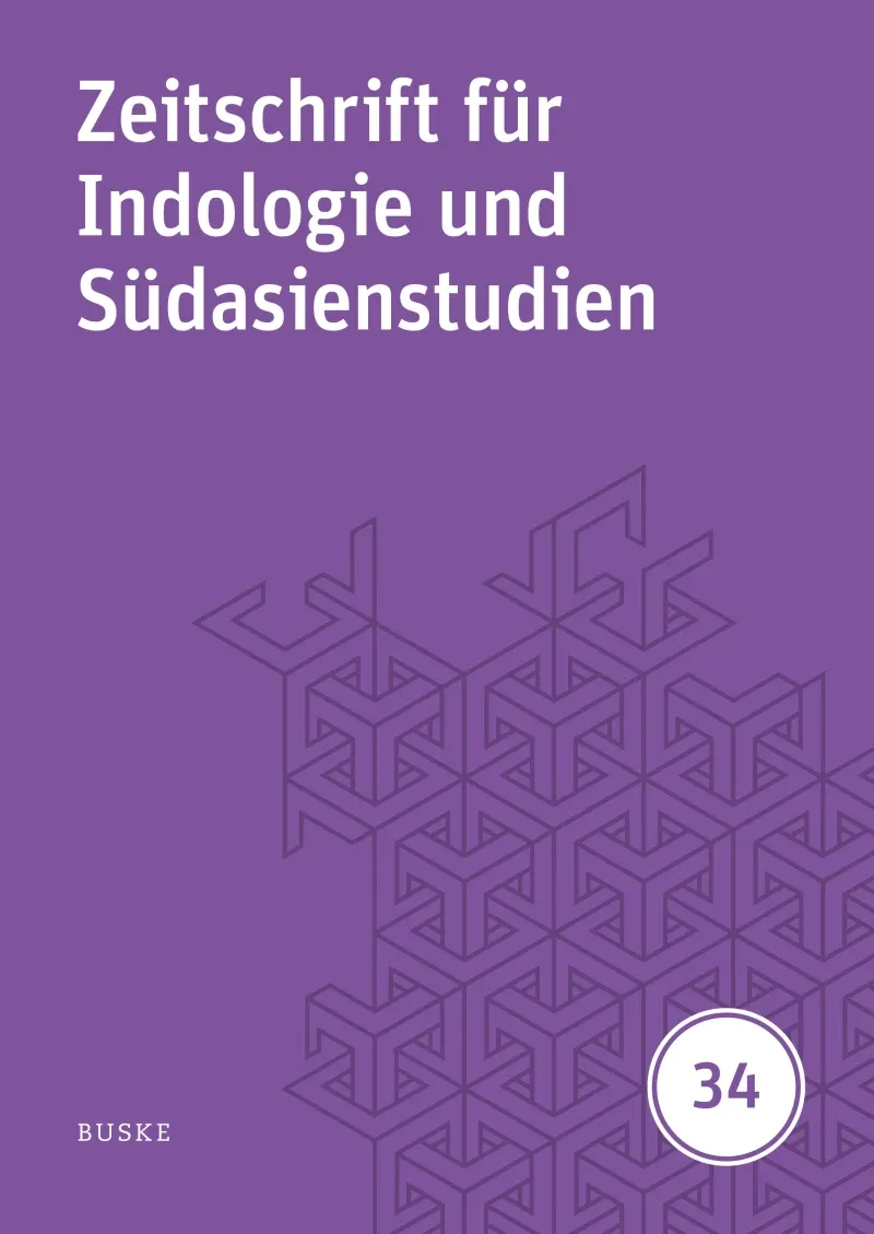 Zeitschrift fur Indologie und Sudasienstudien Band 34 2017