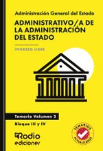Administrativoa de la Administraci243n del Estado Temario Volumen 2 Bloque III y IV Acceso Libre
