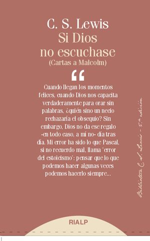 Si Dios no escuchase
