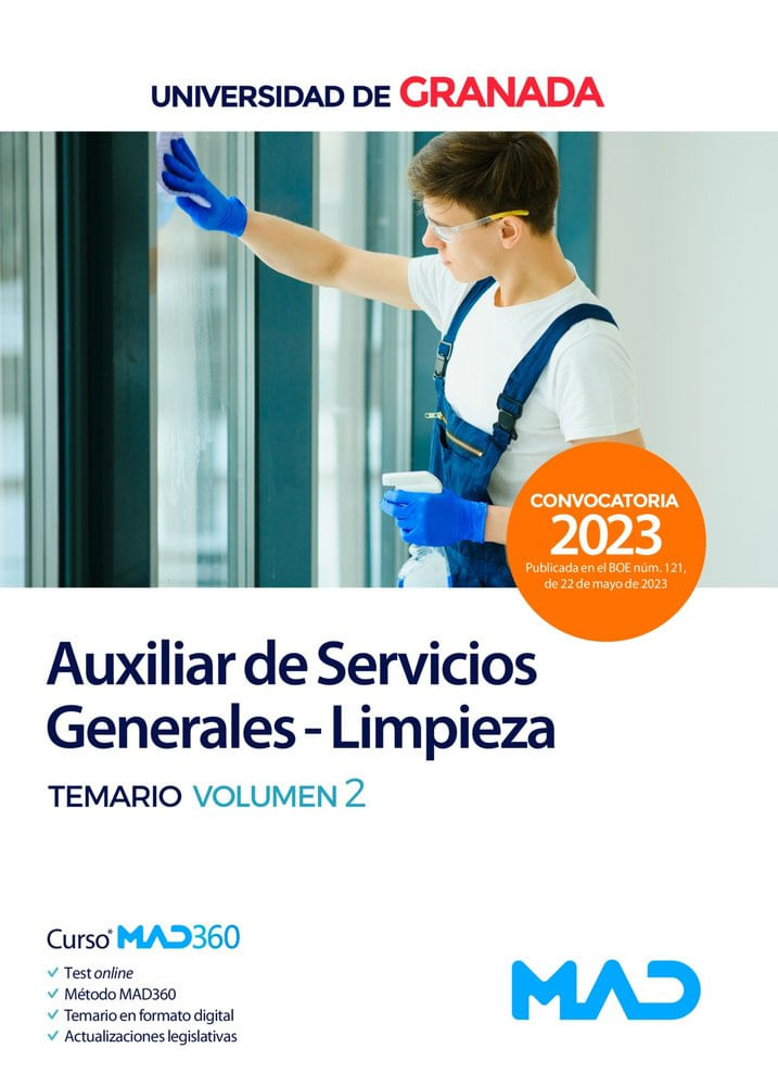 Auxiliar de Servicios Generales - Limpieza de la Universidad de Granada Temario volumen 2