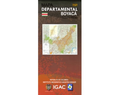 Mapa departamental topográfico de Boyacá Plegado
