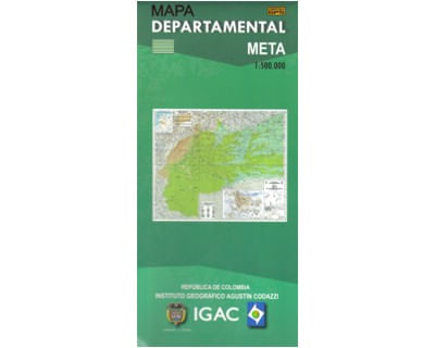 Mapa departamental topográfico de Meta Plegado
