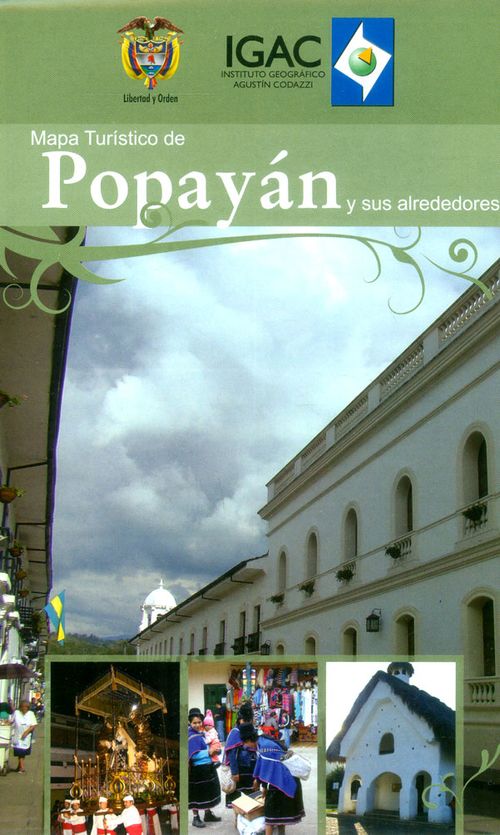 Mapa turístico de Popayán y sus alrededores